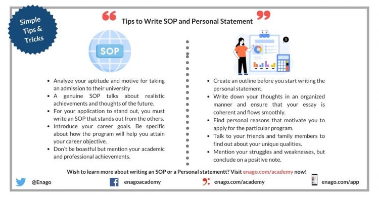 what is the difference between personal statement and sop